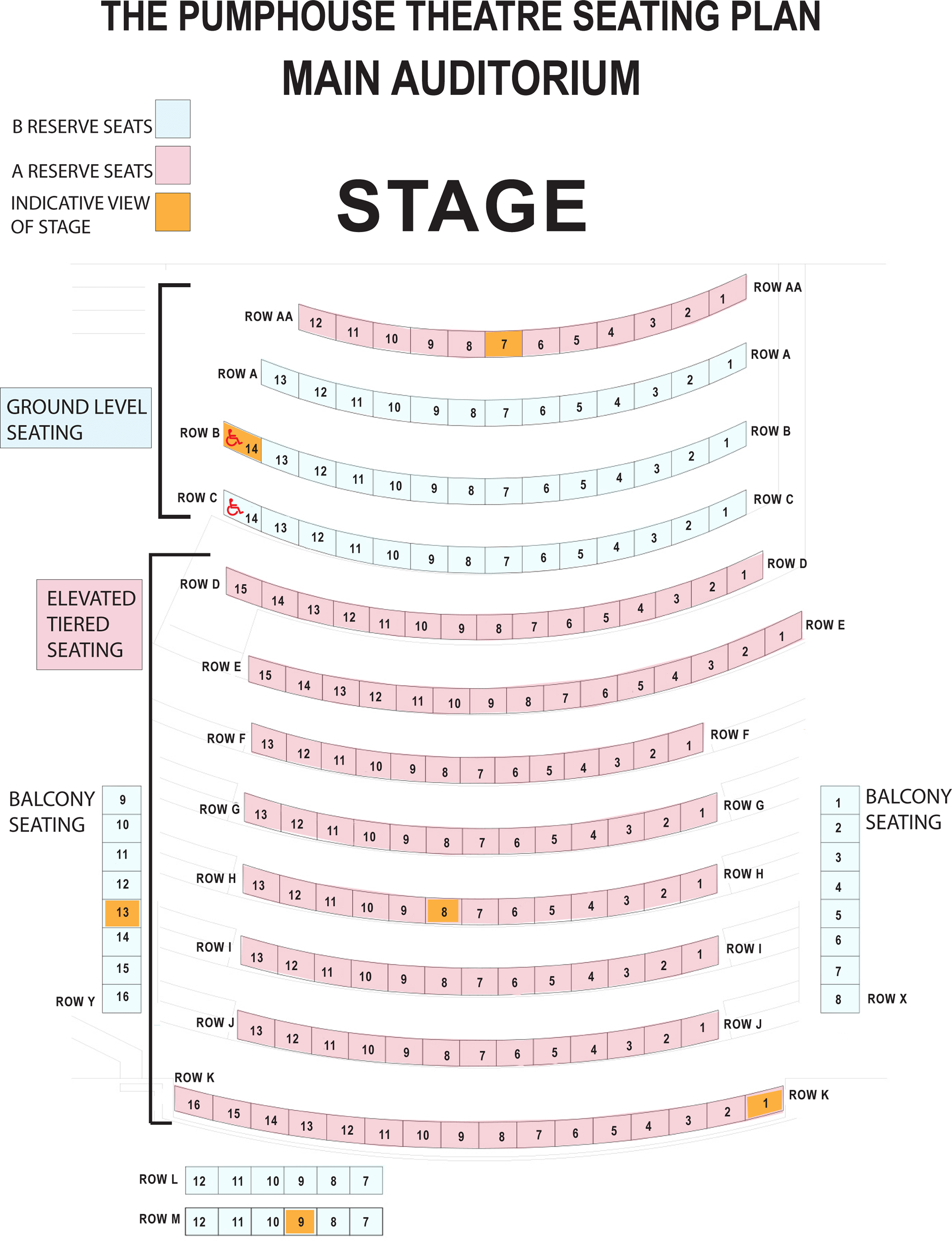 The PumpHouse Theatre seating plan