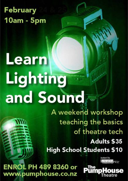 Lighting and sound workshop poster